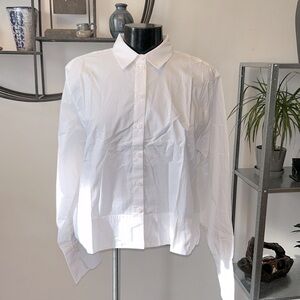 J. Crew, NWT, Sz 8, cropped Garçon shirt in cotton poplin.